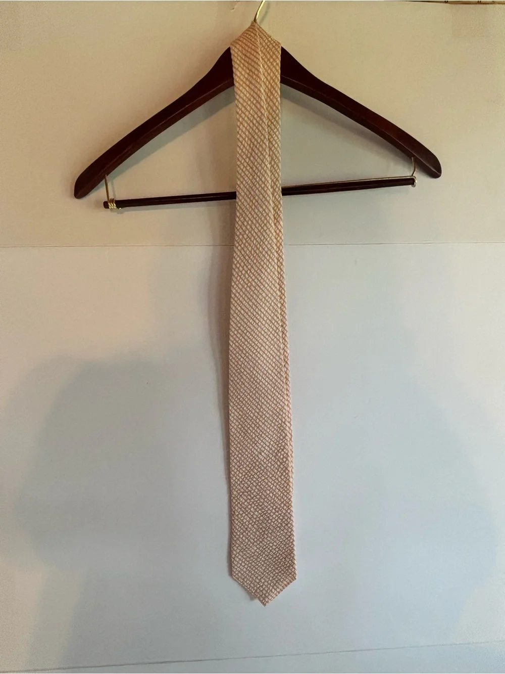 Men's Orange stripe seer sucker Necktie Tie - Classic Men's Dresswear Accessory